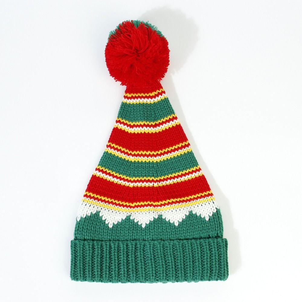 Santa Knitted Hat Soft Versatile Beanie Cap New Christmas Hat Kid