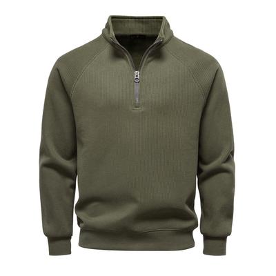 Herren Fleece Sweatshirt Langarm Rollkragen Pullover Viertel Reißverschluss Stehkragen Winter Herbst Sweatshirts für Herren Textur Locker Pullover Tops