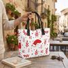 Christmas Printed Canvas Tote Bag Casual Large Capacity Handbag for Daily Shopping Holiday Use