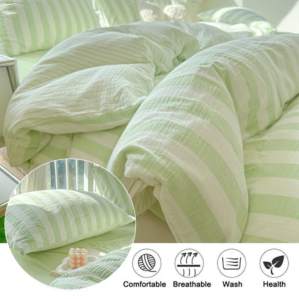 Soft Ins Stripe Bedding Set 3/4pcs Duvet Cover Pillowcase Sheet Set Girly Fresh Style Couple Bed Comforter Colchas Para La Cama