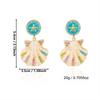 Colorful Zircon Starfish Long Tassel Dangle Earrings for Women Bohemian Coral Shell Earrings Summer Beach Party Jewelry