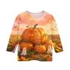 Kids Halloween Printed Crew Neck Three Quarter Sleeve Casual T Shirt Top for Boys and Girls Soft Comfortable Fabric