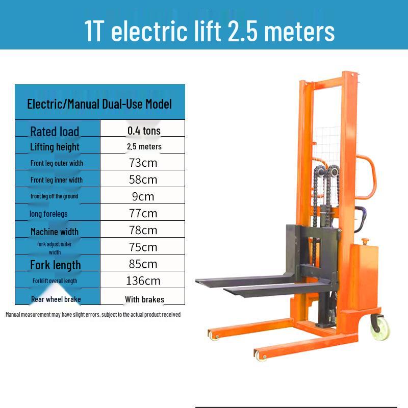 Manual and Electric Hydraulic Stacker: 1-2 Ton Capacity Forklift & Lifting Truck