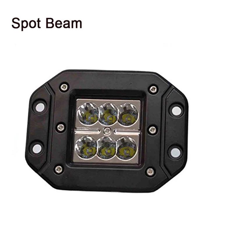 18W Square Dual-Row LED Work Light for Off-Road Vehicles