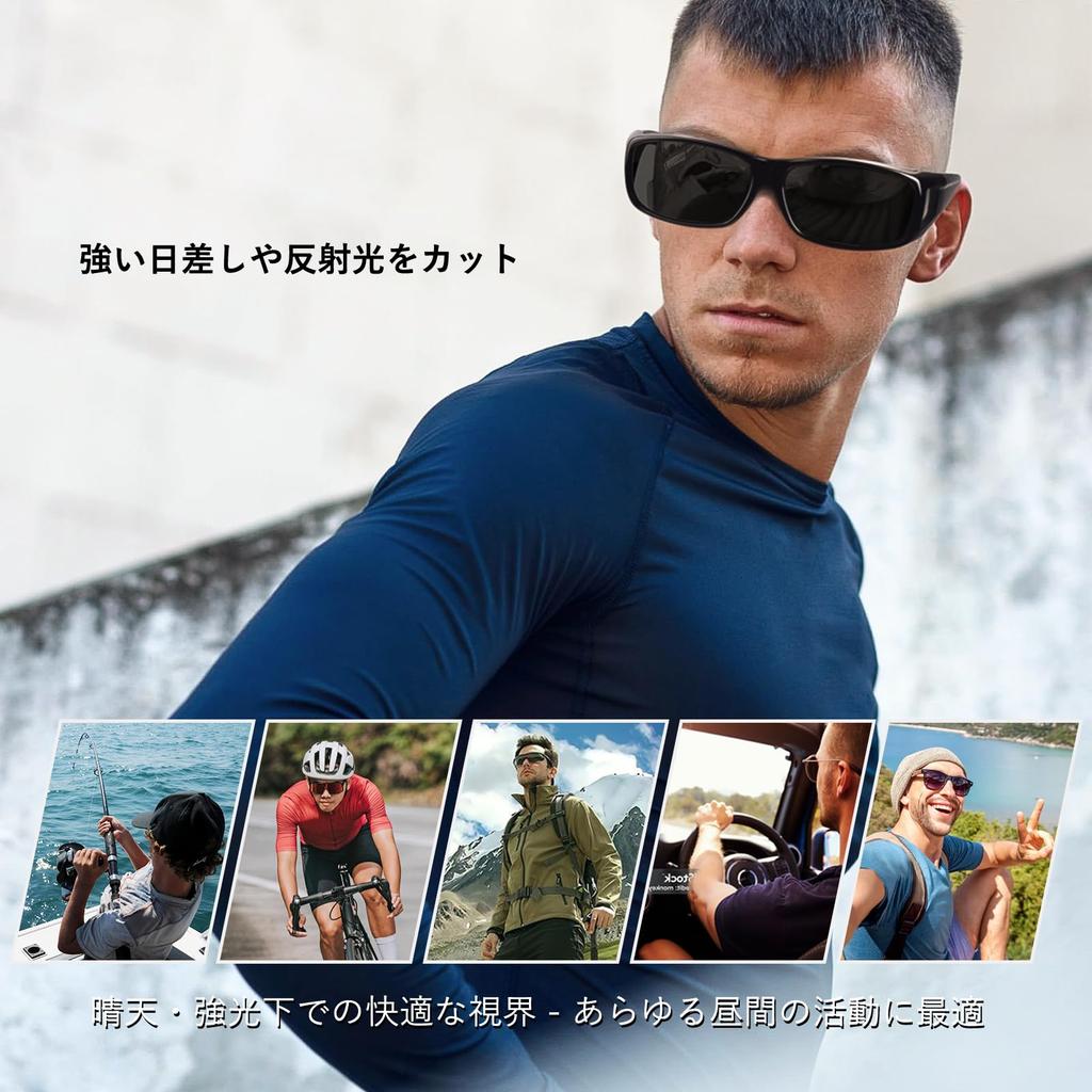 Sports Sunglasses for Polarized Rectangular Full UV400 Designed for Driving Outdoor Includes Carrying Case 5 [Br'Guras] Men High-Shade Lenses, Frame,