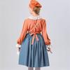 Costume da Contadino Medievale per Bambini con Fantasia a Strisce per Halloween Cosplay Ragazze