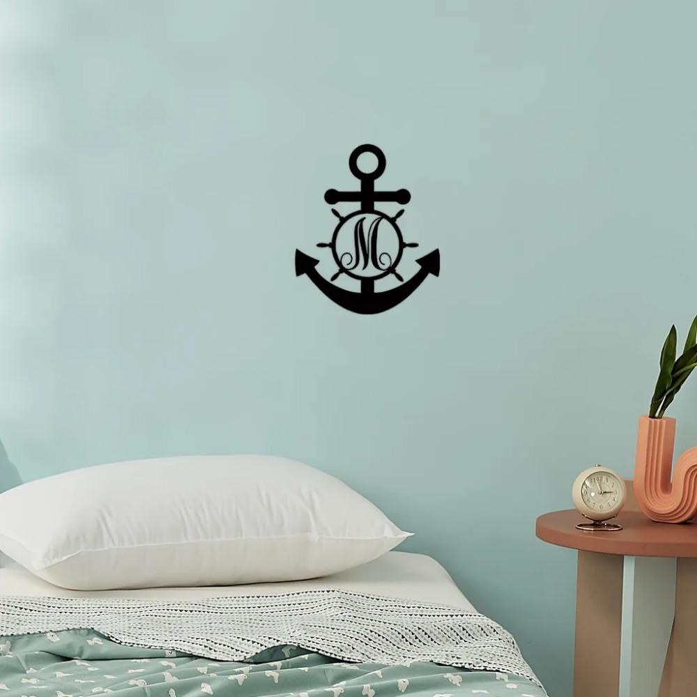 1 stk Anker Metall Veggdekor – Moderne Kunst for Hjemmet, Stilig Halloween & Interiørdekorasjon, Elegant Metall Veggkunst for Ethvert Rom