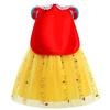 Disney Girls Cosplay Snow White Dress Yellow Luxury Costume with Cape Holiday Party Favor Girls Dress