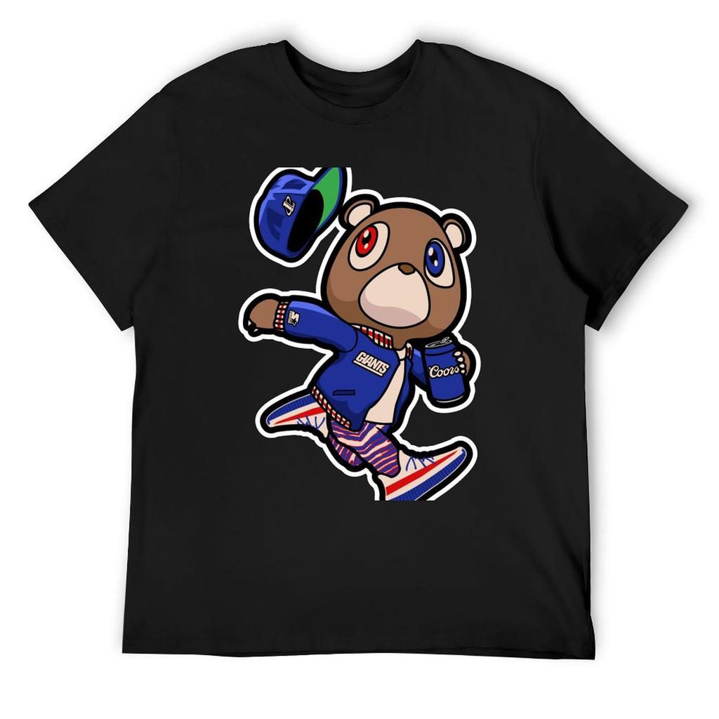 Kanye West Dropout Bear New York Giants Vintage Graduation T-Shirt Luxury T-shirt for a Boy Street Wear Men's T-shirt