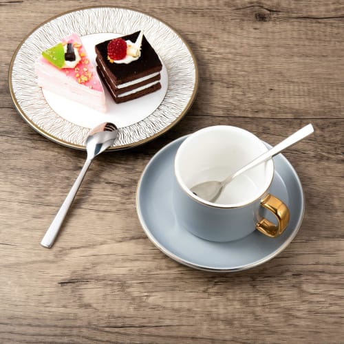 IMEEA Kaffesked, Tesked, Glassked, 18-10 Rostfritt Stål Dessertsked, 14cm Lång, Set om 6