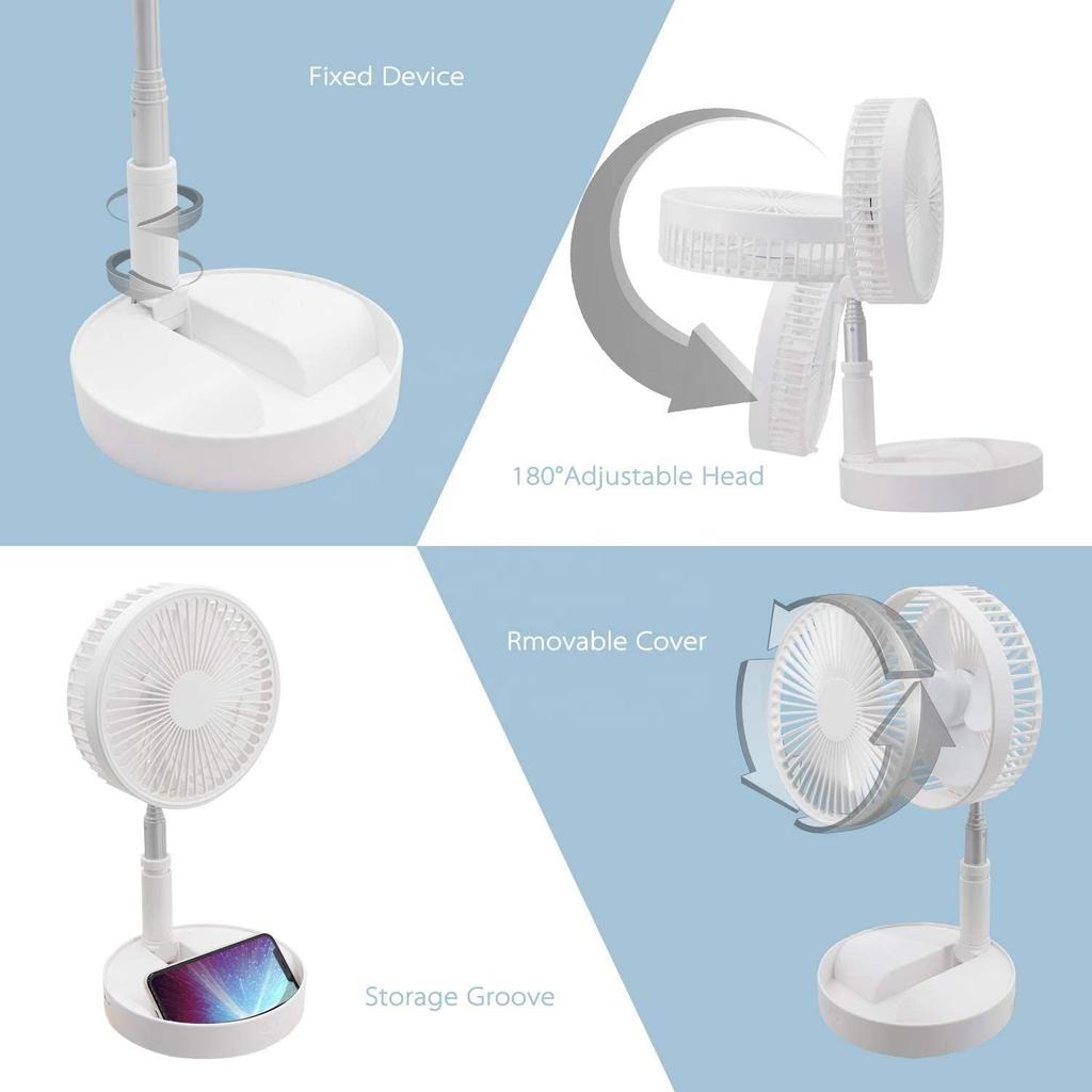 Small Round Table Indoor Floor Outdoor Using Portable Camping Stand Foldable Rechargeable Fan Home Appliance Custom Folding Fan