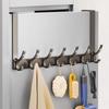 Punch-Free Aluminum Over-the-Door Hook Rack
