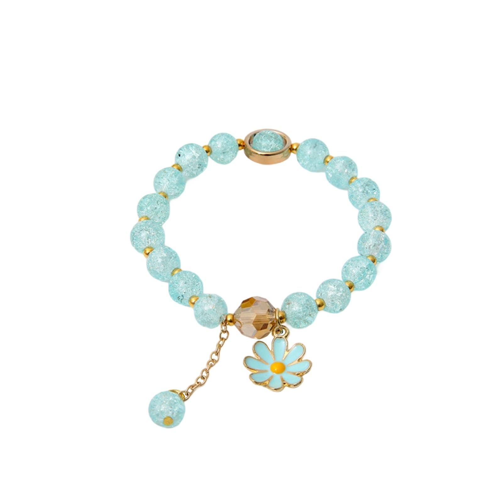 

Браслеты для девочек. Женские браслеты из хрустальных бусин. Подарки подругам. One Size небесно-голубой