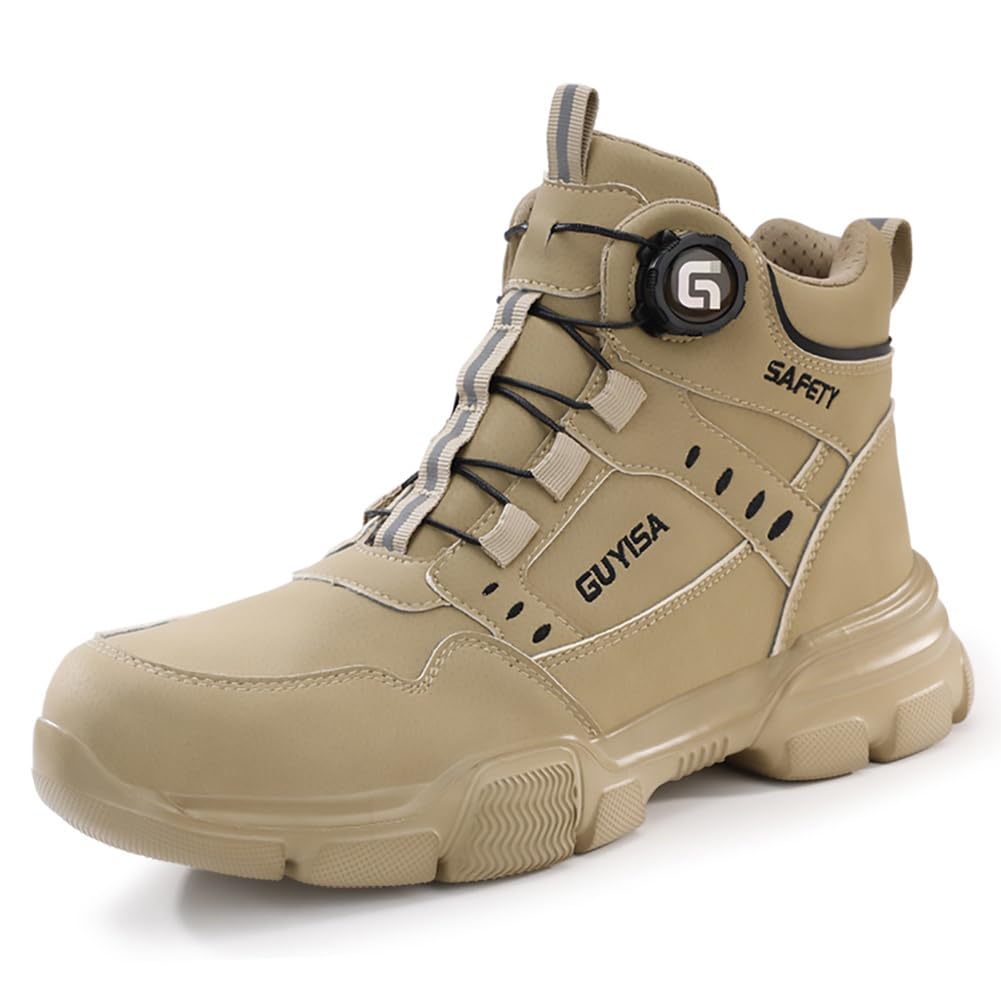

Safety Work Lightweight Leather Boots with Steel Toe and Available in and Gray Japanese Shoe [mxcgzl] Dial-Type Shoes, High-Top Shoes, Waterproof,