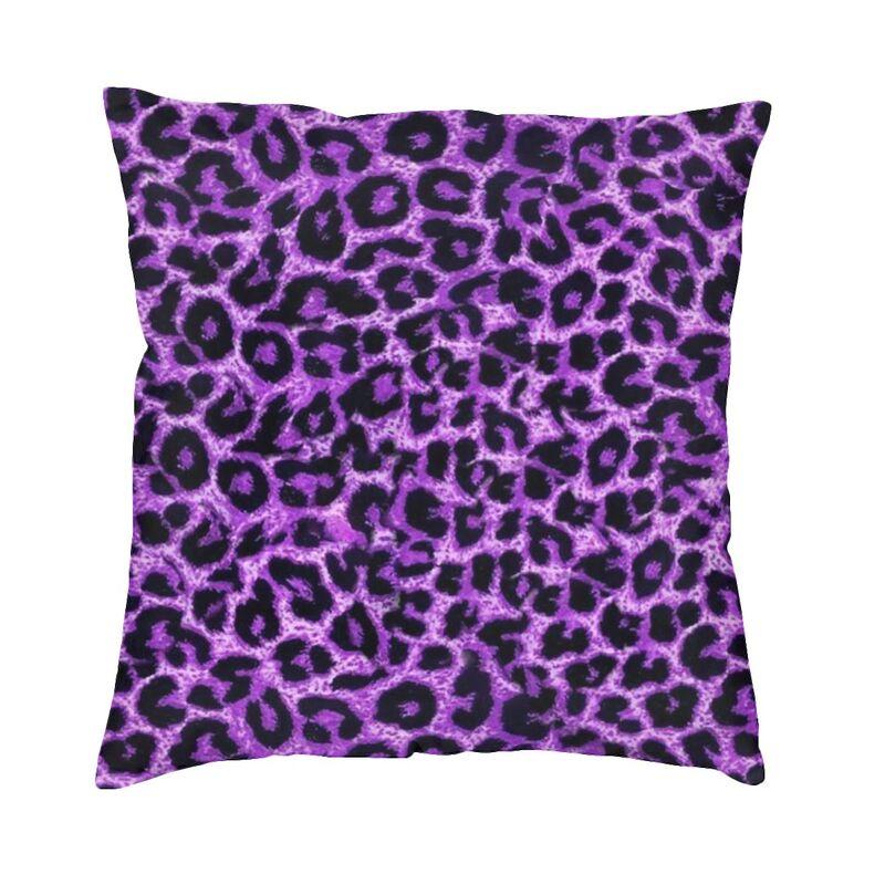Nordic Purple Leopard Print Cushion Cover Velvet Animal Skin Pattern Pattern Pillow Case Living Room Decoration Pillowcase