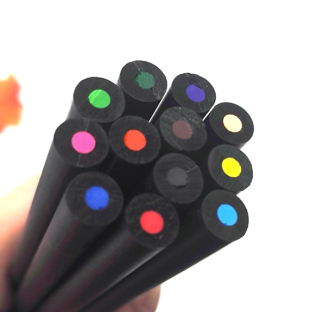 12 unidades/conjunto lápis de cor valorizada adorável lápis de madeira preto escolar Kawaii