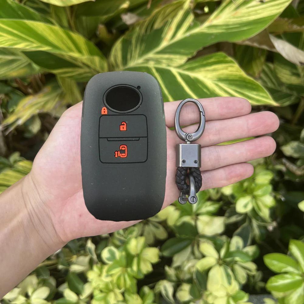 Rubber Car Key Fob Cover Silicone Protector Case Shell for Toyota RAIZE for Daihatsu Rocky 3 Buttons Auto Key Chain Accessories