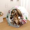 Floral Horse Elegance A Watercolor Artwork With Pink Roses And Green Leaves Compact Travel Automatic Umbrella Retractable Design With 8 Rib Durability