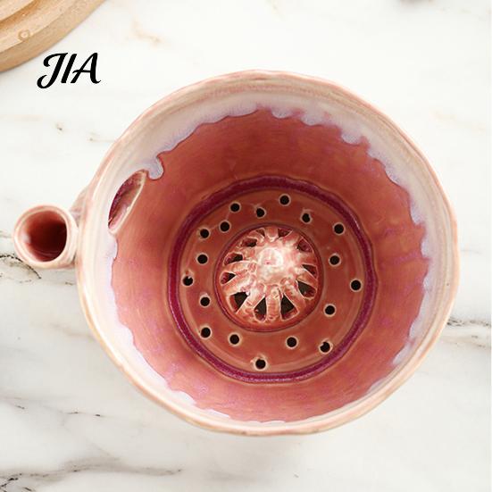 Moderní keramické cedidlo na bobule, Mísa na mytí ovoce, Vířivý design, Nádoba na oplachování ovoce s rukojetí, Odkapávací košík a drenážní otvory, Čisticí mísa na rajčata