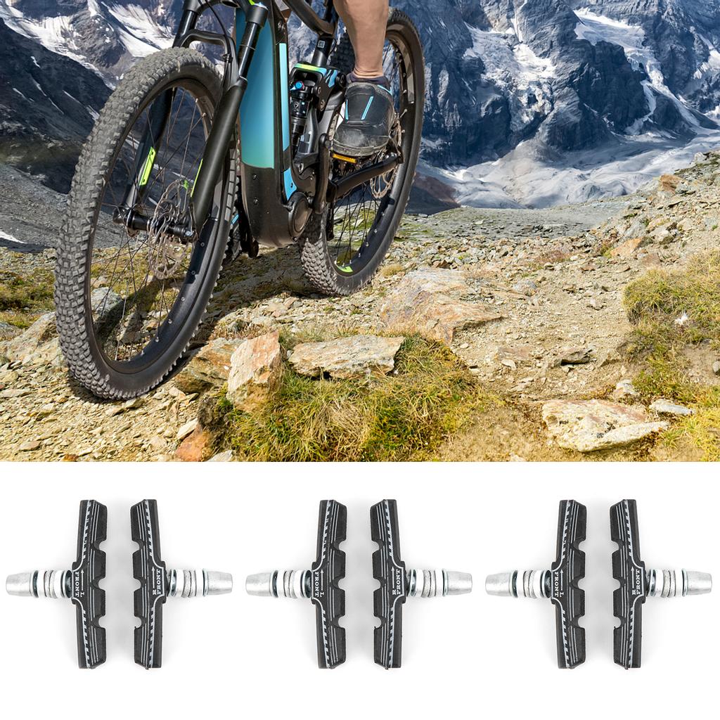 3 Paar Gummi V-Brake Bremsbeläge Blöcke Schuhe Geräuschlos für Mountainbike Faltrad Motocross