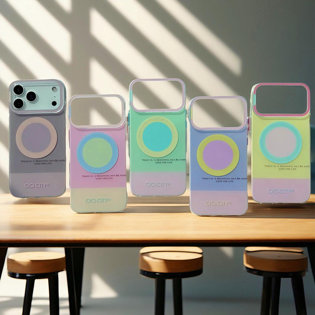 CICI-CITY For iPhone 17 Pro Max Case Compatible with MagSafe Macaron Color IMD PC + TPU Phone Cover