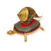Brass Shankh Tortoise Vastu Items Statue Showpiece Home Decor Gifting Office Decorative Piece for Puja Room Living Room
