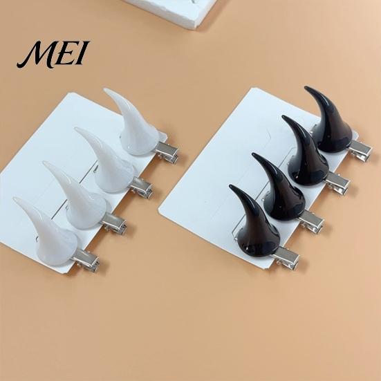Unique Holiday Hair Decor 2Pcs Halloween Evil Horn Clips, Small Horror Demon Goth Ear Clips for Photoshoots Hairpins, Barrettes Accessories