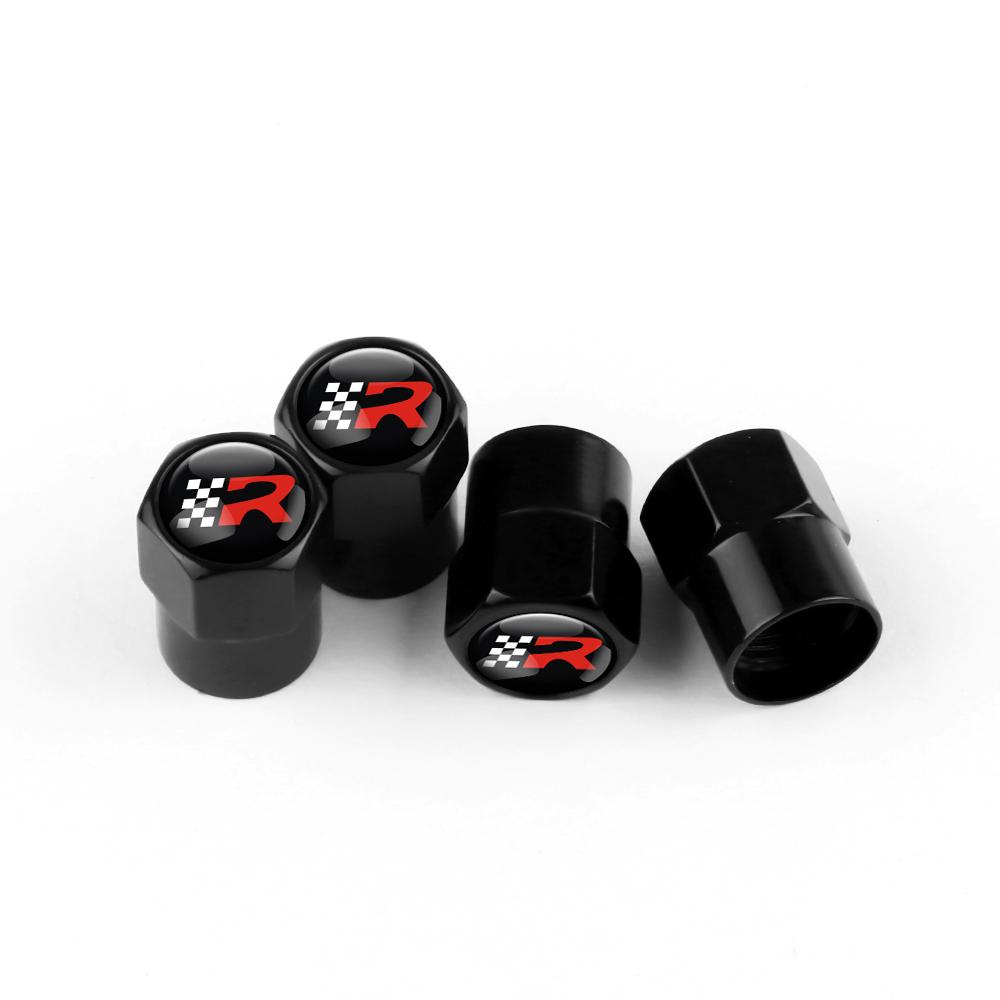 ydsh2 New 4Pcs Car Wheel Tire Valve Caps Air Stem Covers Accessories For Seat Leon FR Cupra Ibiza Altea Exeo Formula Racing Alhambra