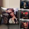 JJeff BuckleyY Singer Cushion Cover Natural Linen Organic Fabric DoubleSided Printing Sofa Home Decor Gift Pillow Case