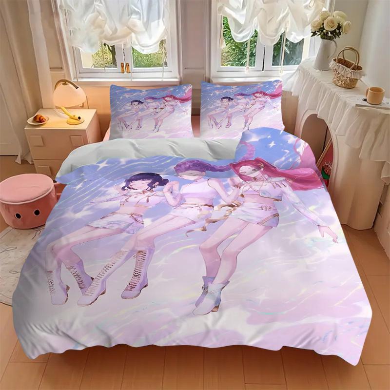 3pcs K-pop Girls Home Bedding Set-Universal Three-Piece Suit for Bedroom, Guest Room, Living Room, Hotel Decorations, Festive Gift, Suitable