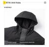 Men's Mid-Length Hooded Cotton-Padded Jacket, Thick Over-the-Knee Winter Coat, Youth Trendy Brand, 2024 New Style.
