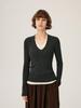 Women's Pure Wool V-Neck Slim Fit Long Sleeve Knit Sweater