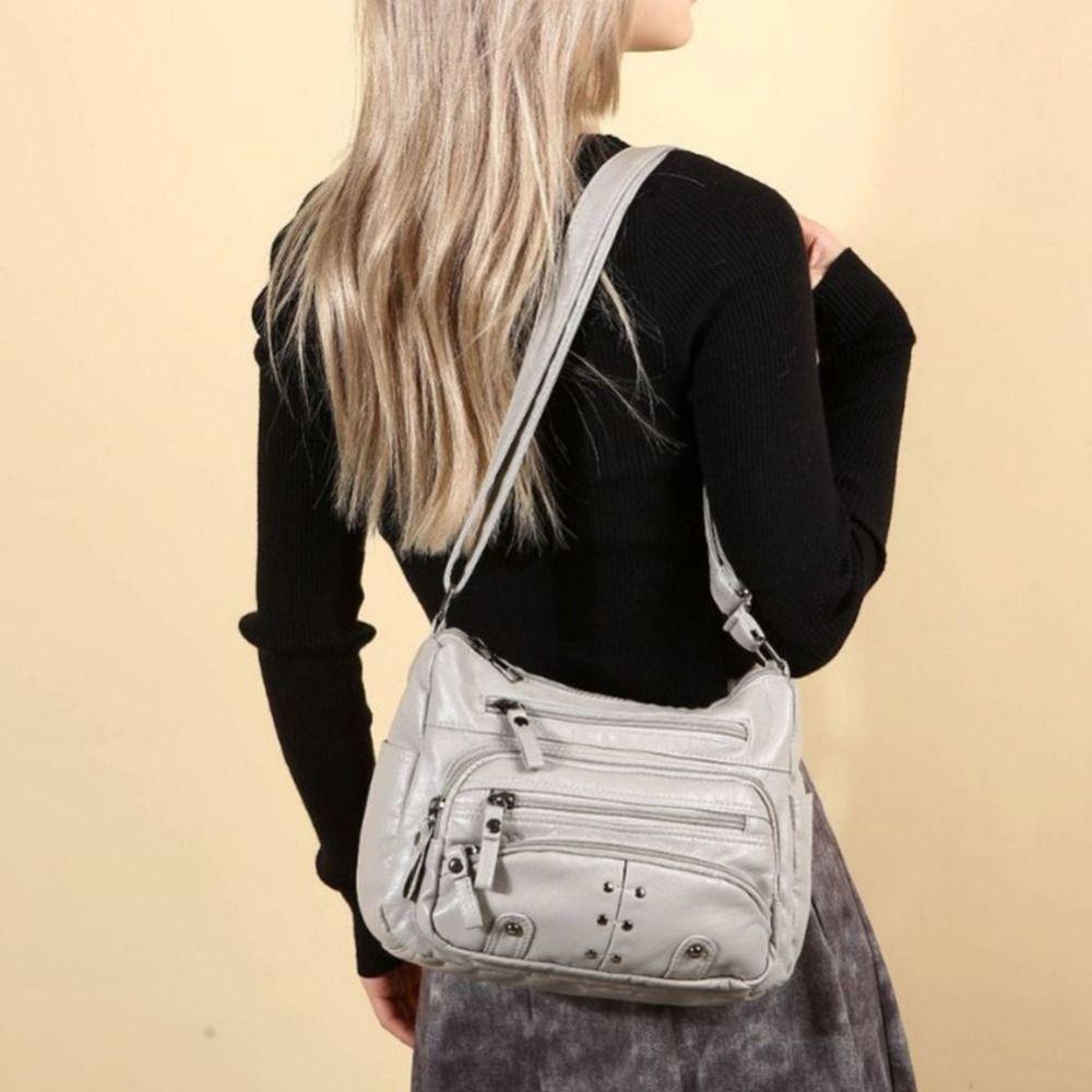 New Soft Leather Women's Bags Multi-Layer Pockets Crossbody Shoulder Bags Classic Luxury Handbags Ladies and Girls