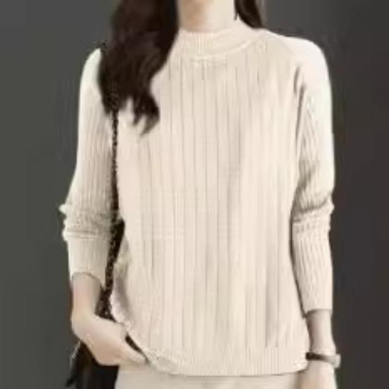 

Женский свободный трикотажный свитер с длинными рукавами и круглым вырезом XL хаки