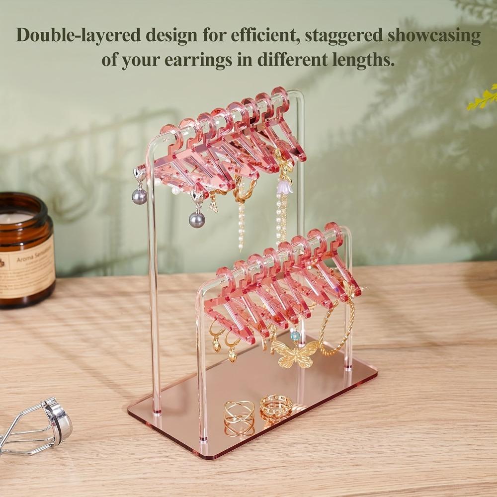 DIY Dangle Earrings Display Racks Jewelry Organizer Clothes Hanger Ear Studs Stand  Desktop Display
