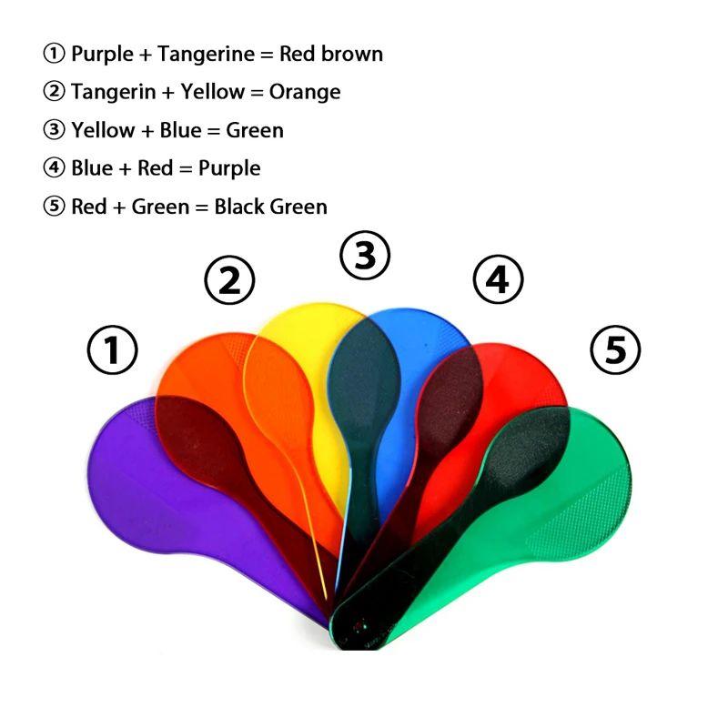 6Pcs Translucent Color Sheet Montessori Color Mixing Overlay Card Optical Experiment STEM Learning Sensory Toy Creative Gift