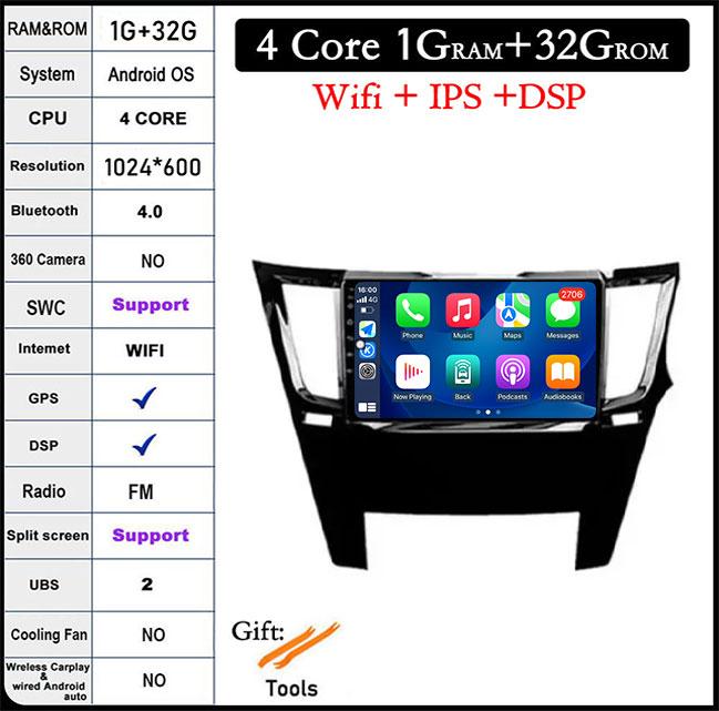 

Для Subaru Outback 4 BR Logacy 5 2009-2014 Автомобильный радиоприемник Мультимедиа Видеоплеер Автоматическая GPS-навигация Bluetooth WiFi QLED экран