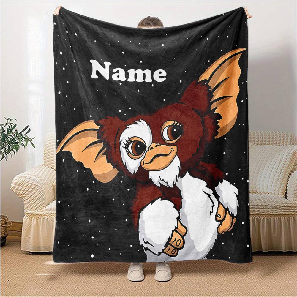 Custom Name Gremlins Theme Printed Blanket - Perfect for Couch, Bed, Travel & Outdoor Use | Machine Washable, Cozy & Durable.