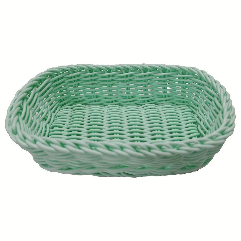 Striped Woven Storage Basket, Multifunctional Desktop Organizer, Ideal for Office Desk, Bedroom Table Small Items Storage