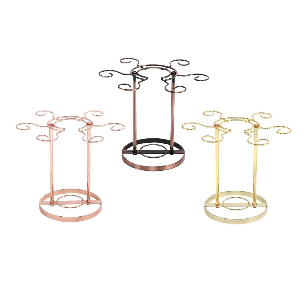 Wine Glass Holder Countertop with 6 Hooks Goblet Storage Rack for Desktop