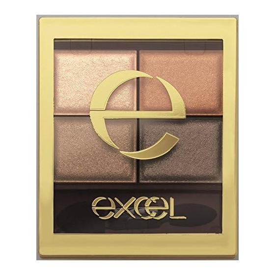 excel Skinny Rich Shadow SR02 (Real Brown) Palette Eyeshadow Eyeshadow Palette Makeup 4 Colors 3 Textures (Glossy, Lame, Matte)