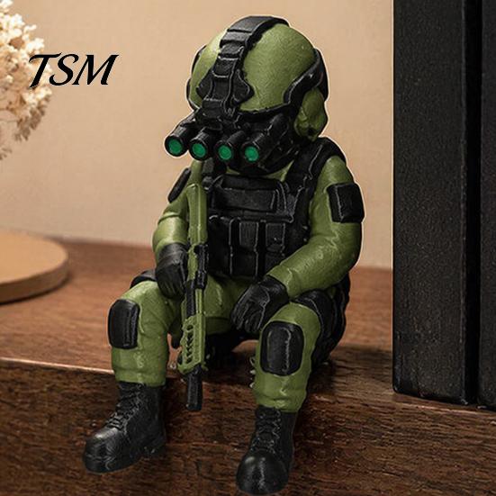 Tactical Desk Decor 3D Printed Soldier Desktop Figurine, Military Model, Miniature Resin Special Forces Ornament for Home Office Car And Lovers