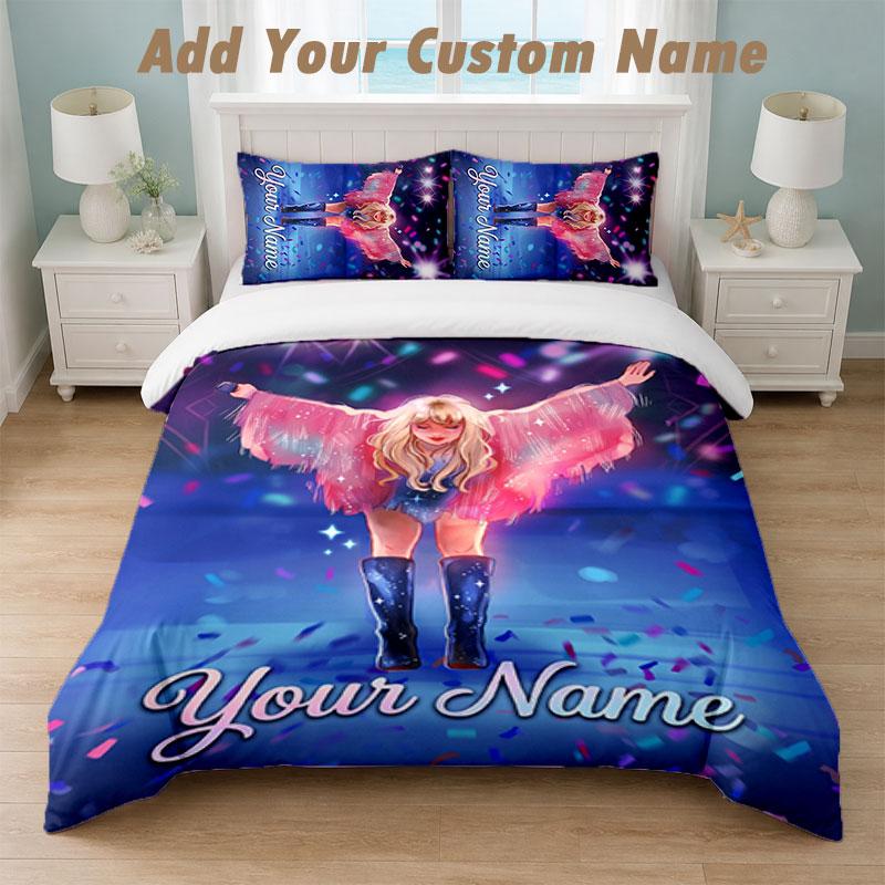 Bedding Set 1 Duvet Cover 2 Pillowcases Taylor Swift Print Soft Bed Linen Bedroom Decor