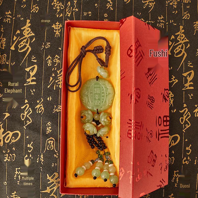 Green Jade Lotus Pixiu Car Pendant Decoration