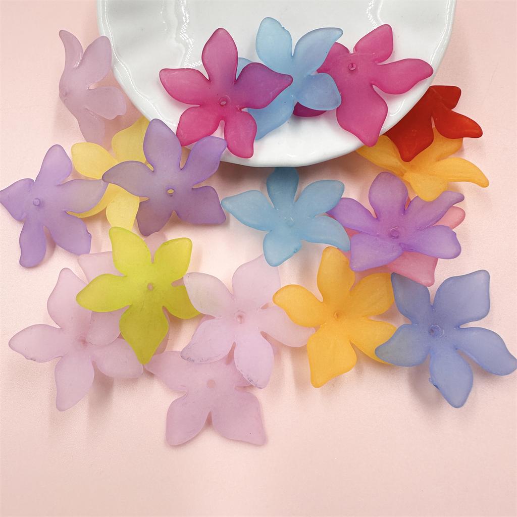 60 ks akrylové matné bauhinia květinový držák Výroba šperků na náušnice módní náhrdelníky korálky DIY vlasové doplňky