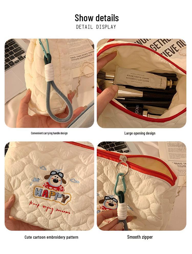 Puppy-Themed Portable Makeup & Skincare Bag – Large Capacity Travel Wash Bag for Women