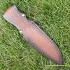 24 cm feststehender Messerhalter mit gerader Klinge, Spaltleder, geprägte Scheide aus Rindsleder, universelle Messerhülle für Jagdmesserholster