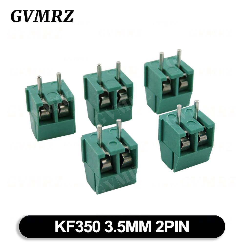 10PCS KF350 KF350-2p 3p Pitch 3.5mm 2 3 Pin Spliceable Plug-in PCB Screw Terminal Block Connector 300V 10A For 24~18 AWG Cable