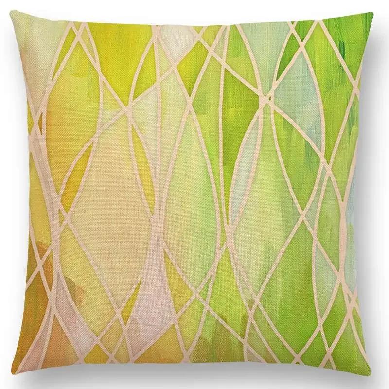 New Abstract Iridescent Stripes Bubbles Pastel Rainbow Geometric Painting Watercolor Sofa Throw Pillow Case Car Cushion Cover