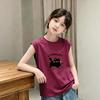 Korean Style Girls' Cotton Sleeveless Summer Vest for Ages 6-12